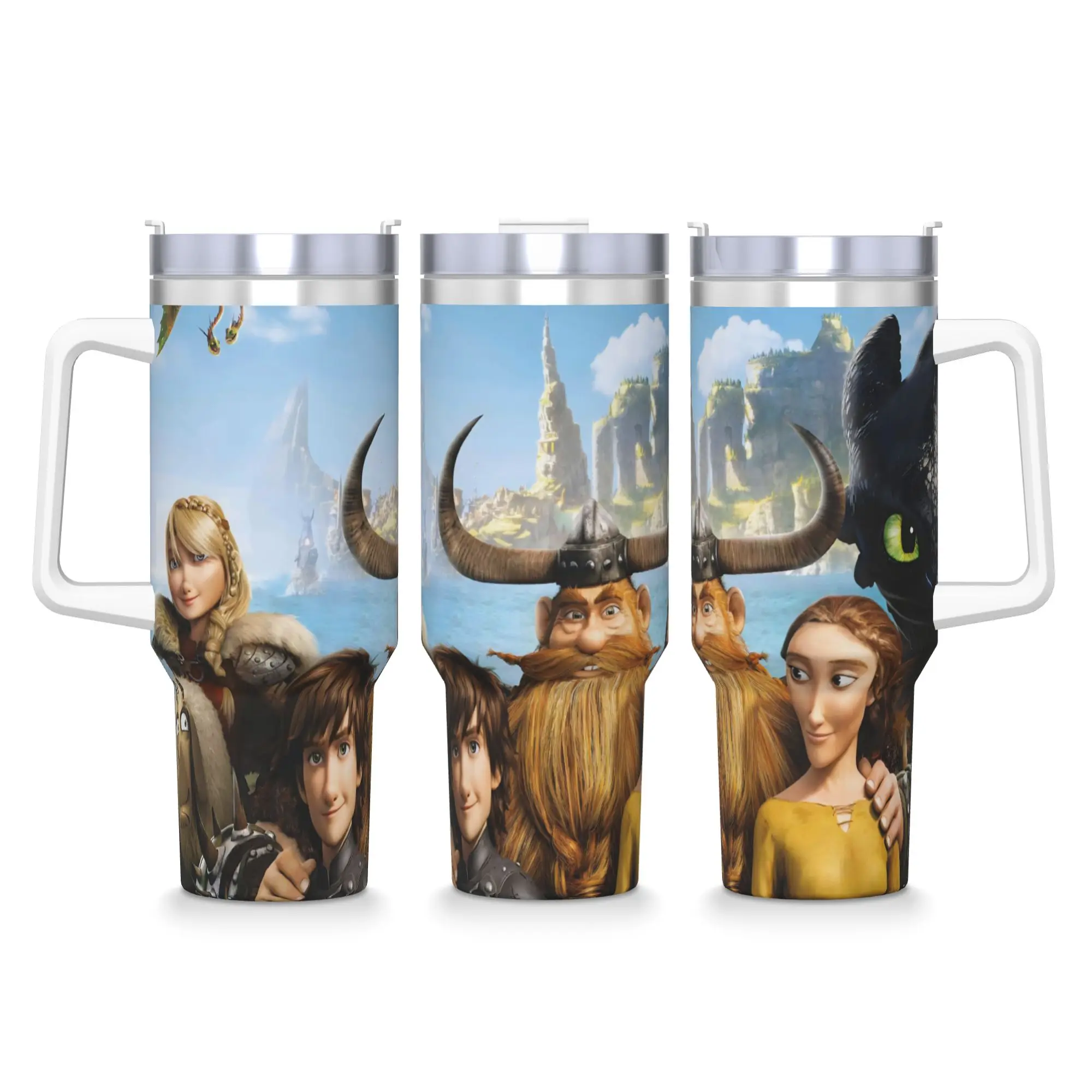 

How To Train Your Dragons Tumbler Hot Drinks Water Bottle Portable Stainless Steel Thermal Cups Custom DIY Travel Mugs Cup