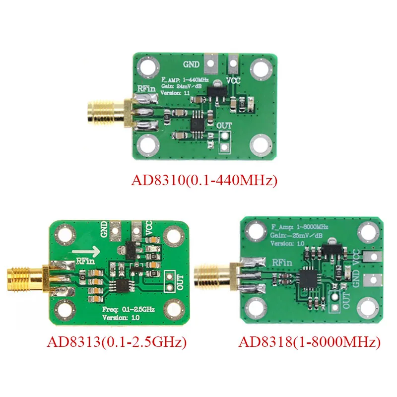 Moduł detektora logarytmicznego RF AD8313 / AD8310 / AD8318, miernik mocy, wykrywanie mocy wysokiej częstotliwości 0,1-8000 MHz
