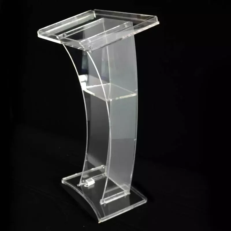 Custom Design Lighted Assembly Detachable Clear Acrylic Lectern Plexiglass Perspex Church With Led Acrylic Podium