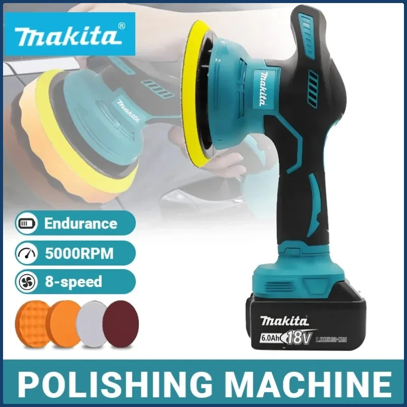 Makita Cordless 8 Gears Car Polisher Machine  Electric  Waxing Repairing Wireless Buffing Polisher 18V-20V Battery view 4