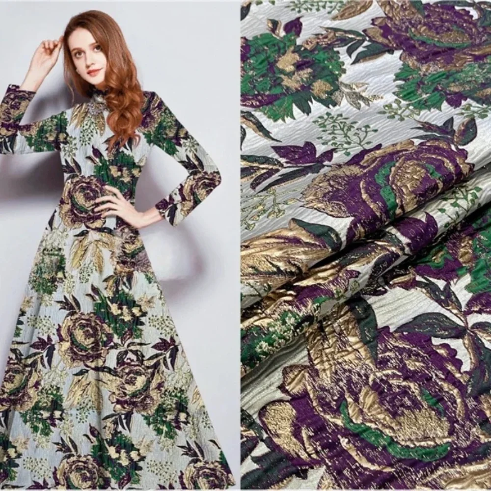 

Металлическая жаккардовая ткань с узором «дротик» для пошива платьев, костюмов, пиджаков, пальто, модной одежды, дизайнерская ткань для рукоделия и шитья