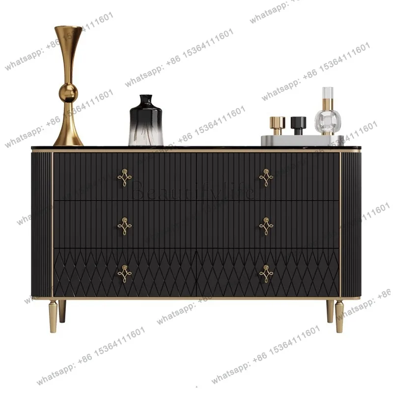

Italian minimalist chest cabinet bedroom light luxury drawer storage modern minimalist marble TV cabinet