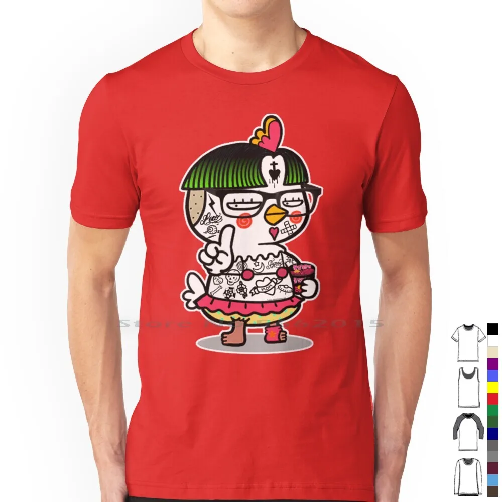 Hochi Remix Spicy Korean Noodles 100% Cotton T Shirt Hochi Remix Samyang Noodles Fan Art Fast Food Tattooed Character Chicken