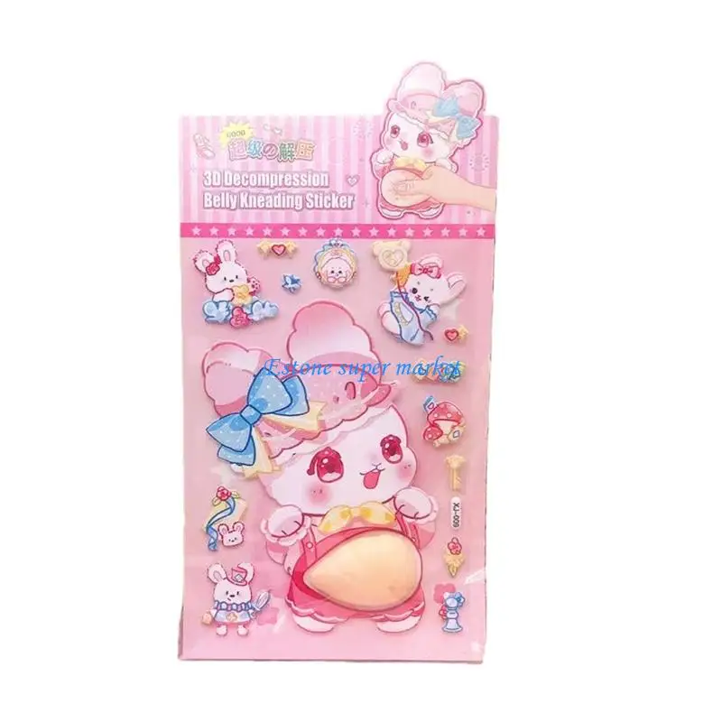 090B Fun Stress Relief Cartoon 3D Squeeze Stickers Featuring Soft Belly Design For Decoration And Mood Boosting On Multiple