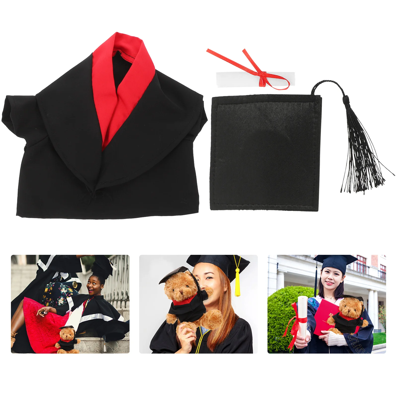 Graduation Bear Clothes Mini Graduation Cap Gown for Bear Plush Stuffed Animal Grad Cap And Gown Outfit for Boys/Girls