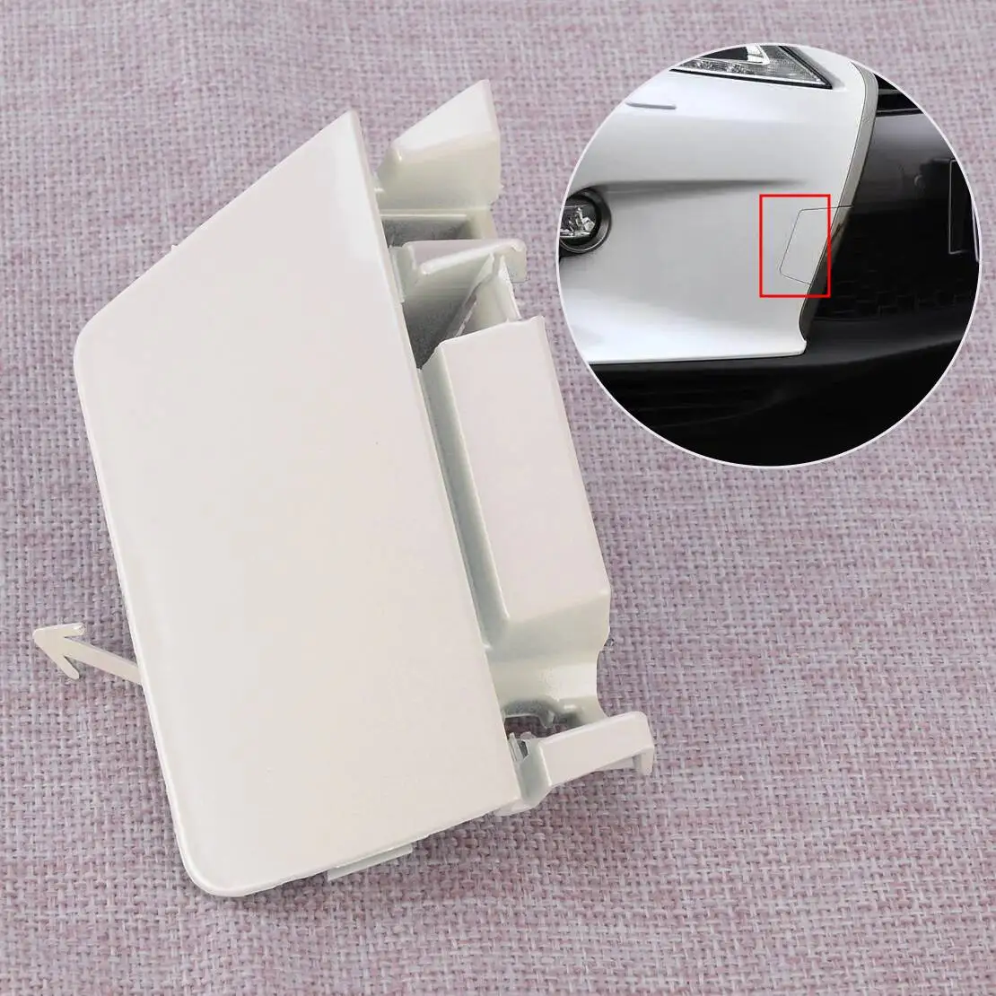 52127-48917 Front Right Bumper Tow Eye Hook Cover Cap fit for Lexus RX350 RX450h 2012 2013 2014 2015 White ABS
