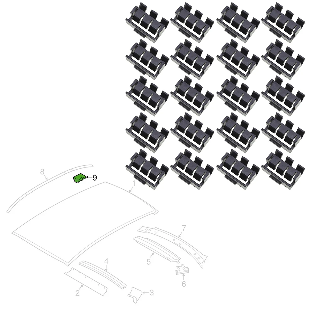 20Pcs Roof Rain Gutter Trim Molding Clip 51137077127 For BMW 1 Series For E82 E90 E92 Fixed Clips Interior Accessories view 4