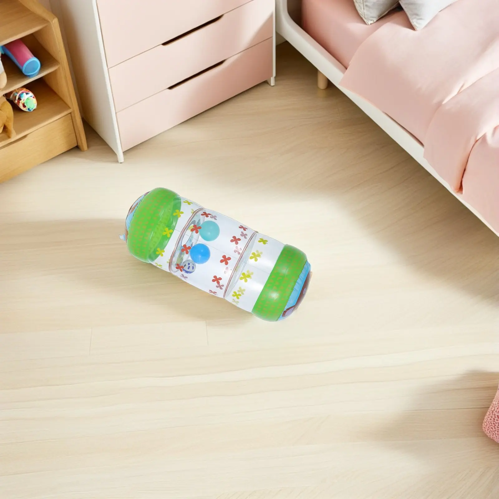 Baby Crawling Bell Roller Inflatable Colorful Development Sensory Stimulate Motor Skills Infant Learning Indoor Plaything