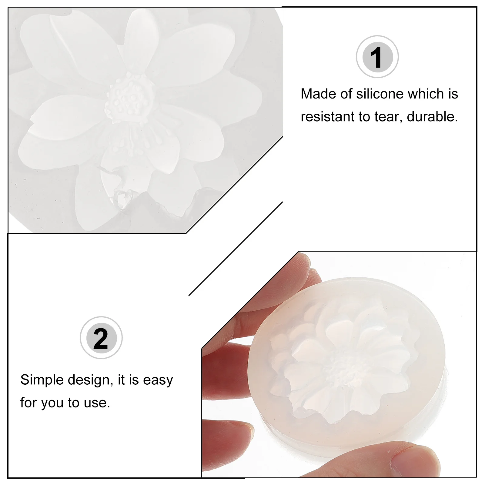 

3Pcs Tear Resistant Silicone Flower Mold Durable DIY Resin Epoxy Jewelry Making Mold Craft Accessory Epoxy Jewelry Molds