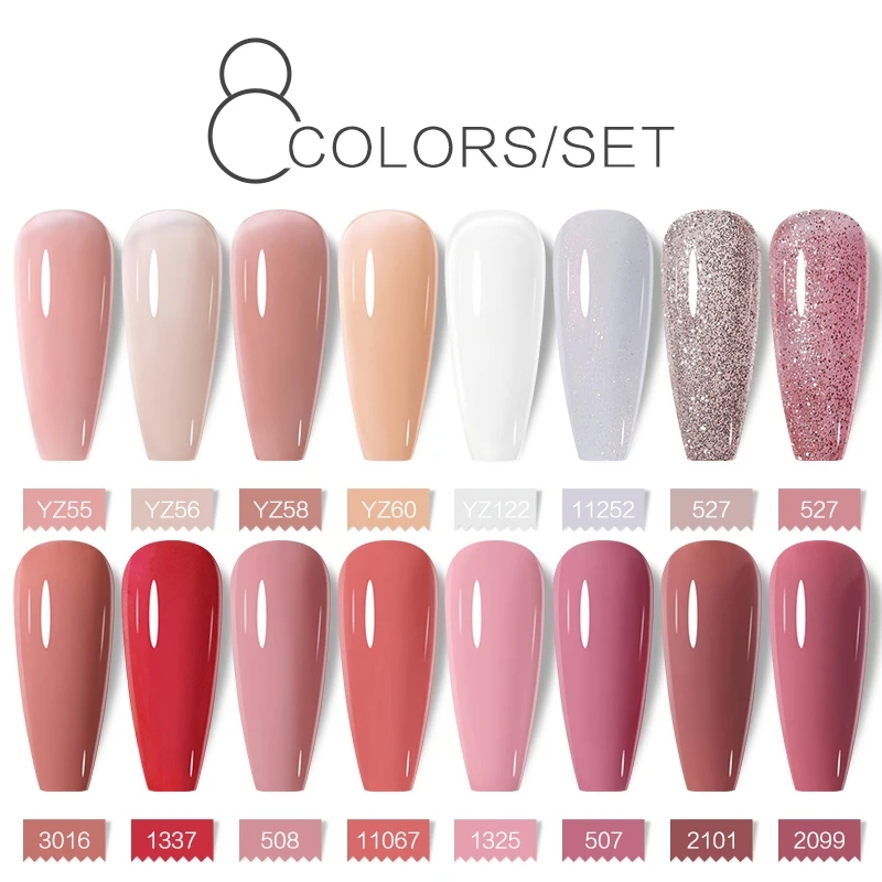 

Arte Clavo 15ml Colors 8pcs/Set Nail Gel Polish Set HEMA TPO FREE Soak Off UV Hybrid Varnish Manicure Nail Lacquer Nails Art Kit