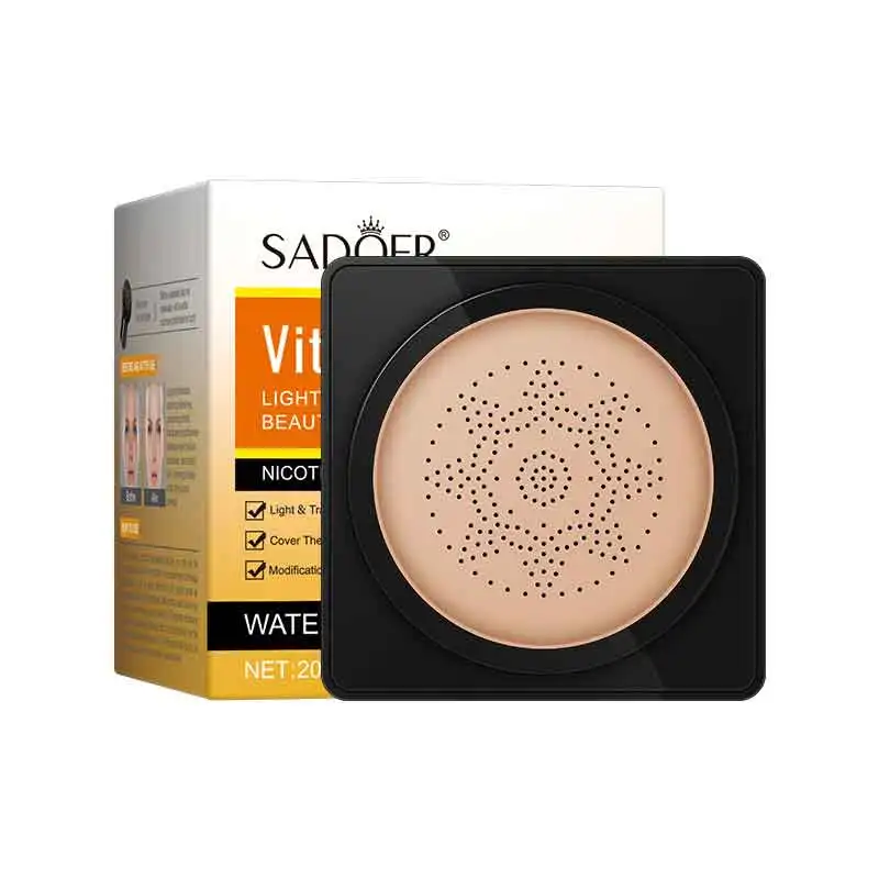 SADOER 비타민 C 버섯 에어 쿠션 BB 크림 가벼운 통기성 뷰티 크림 보습 및 지속