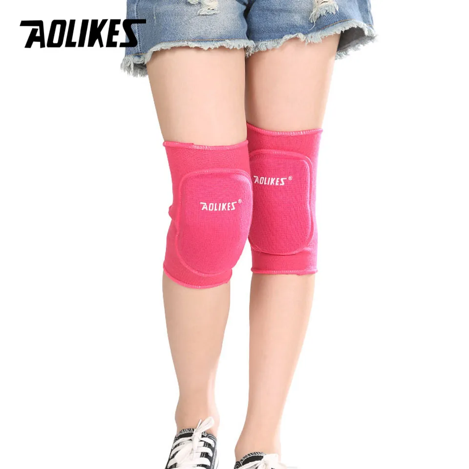 AOLIKES 1 Pair Kids Thick Sponge Knee Support Dance Volleyball Tennis Knee Pads Sport Gym Kneepads Children Knee Protection