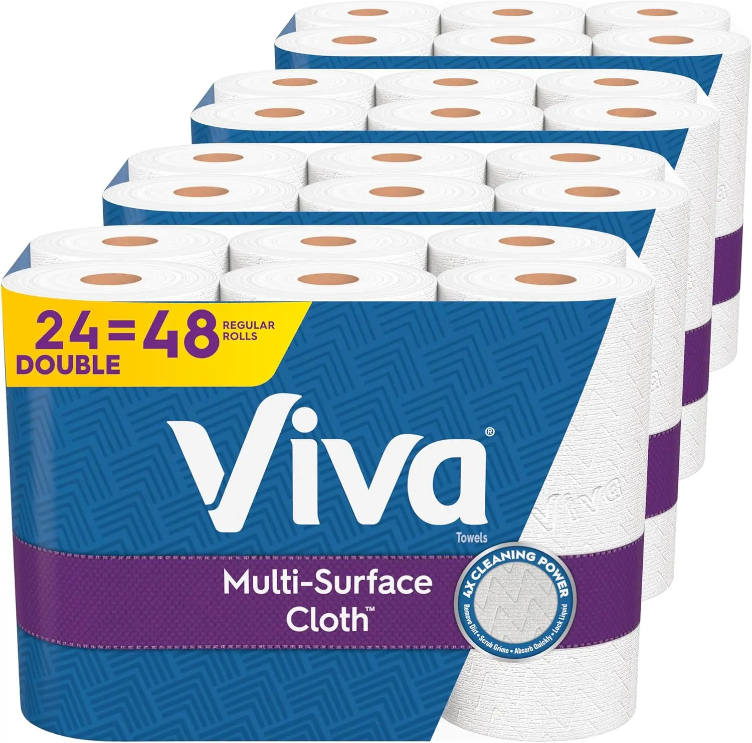 

24 Double Rolls Multi-Surface Paper Towels, 110 Sheets Per Roll, Absorbent and Durable for Everyday Cleaning