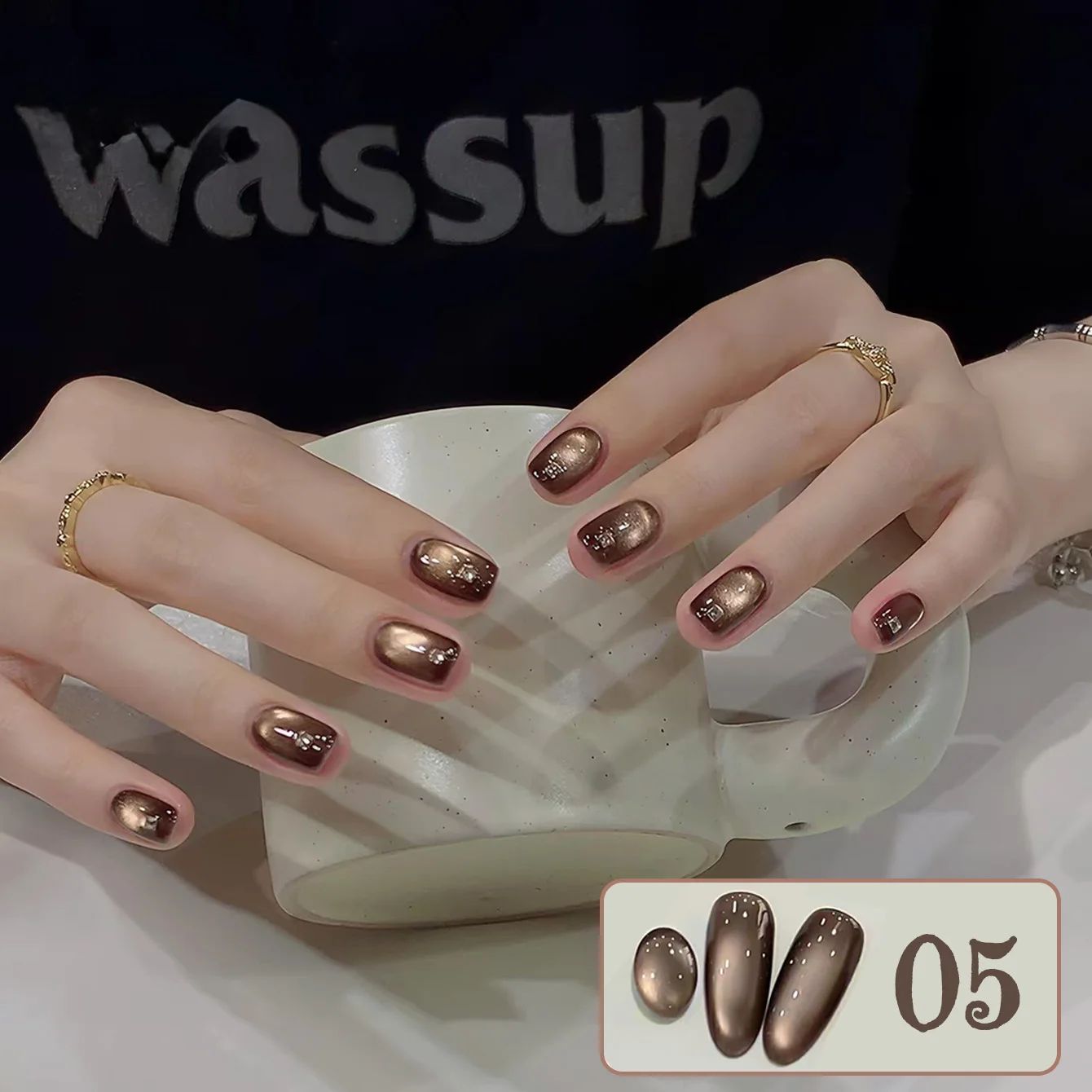 WS 1-9 Stück Herbst Tracking Cat Eye Gel Nagellack 2026 Braun Nagel Maillard Glasperlen Nagellack Herbstnägel – Detail 16