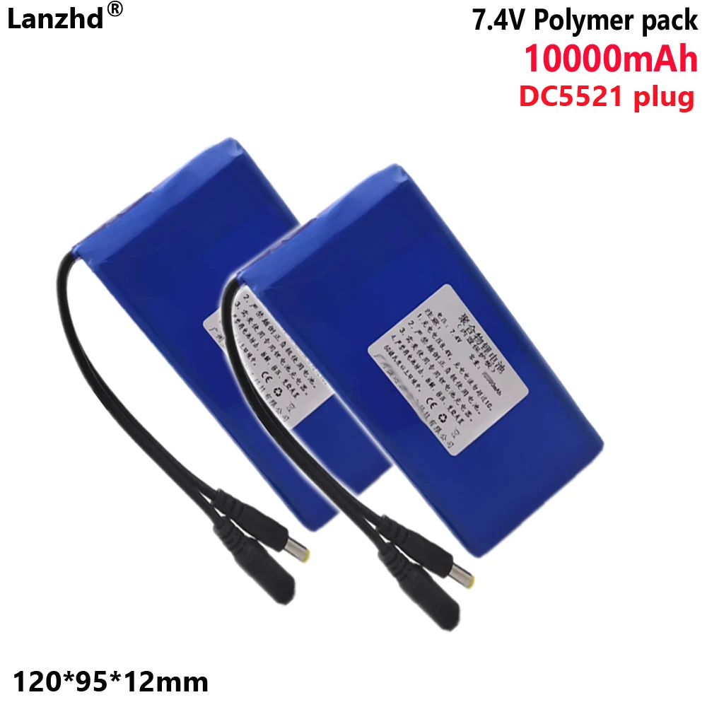 7.4V polymer battery pack 10000mAh 8.4 lithium batteries For outdoor audio amplifier with large capacity LED lights solar energy