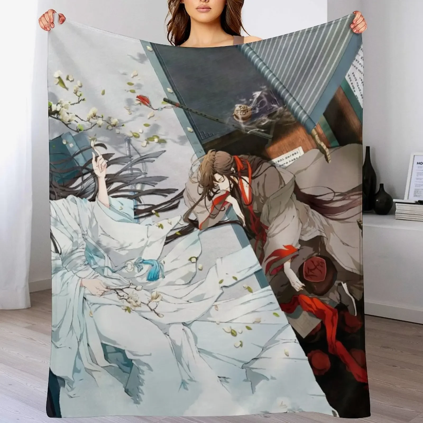 Wangxian In Gusu Lan Throw Blanket Thin Soft Blanket for Summer Night Sleeping
