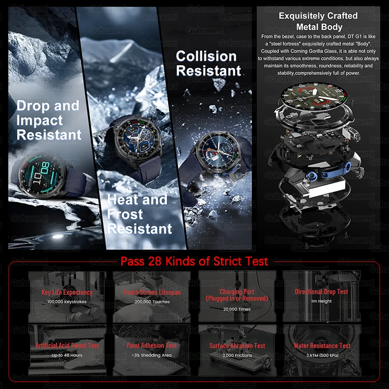 New 4GB Memory Dual-Band GPS Military Smart Watch Men 5ATM Waterproof 860mAh Battery Compass Altimeter Smartwatch For AndroidIOS
