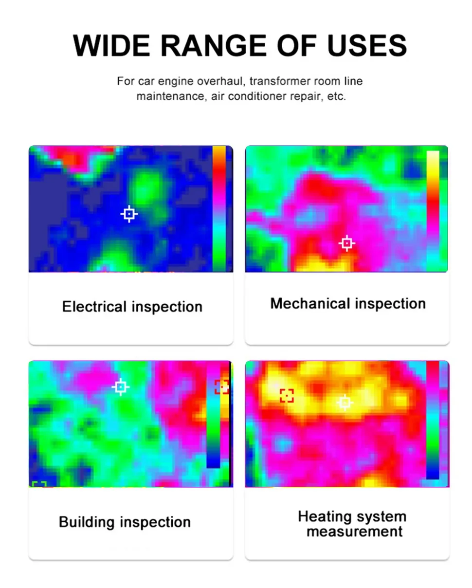 Hand Held Thermal Imaging Camera, captura industrial, visão noturna, sensor de temperatura, saída de fábrica