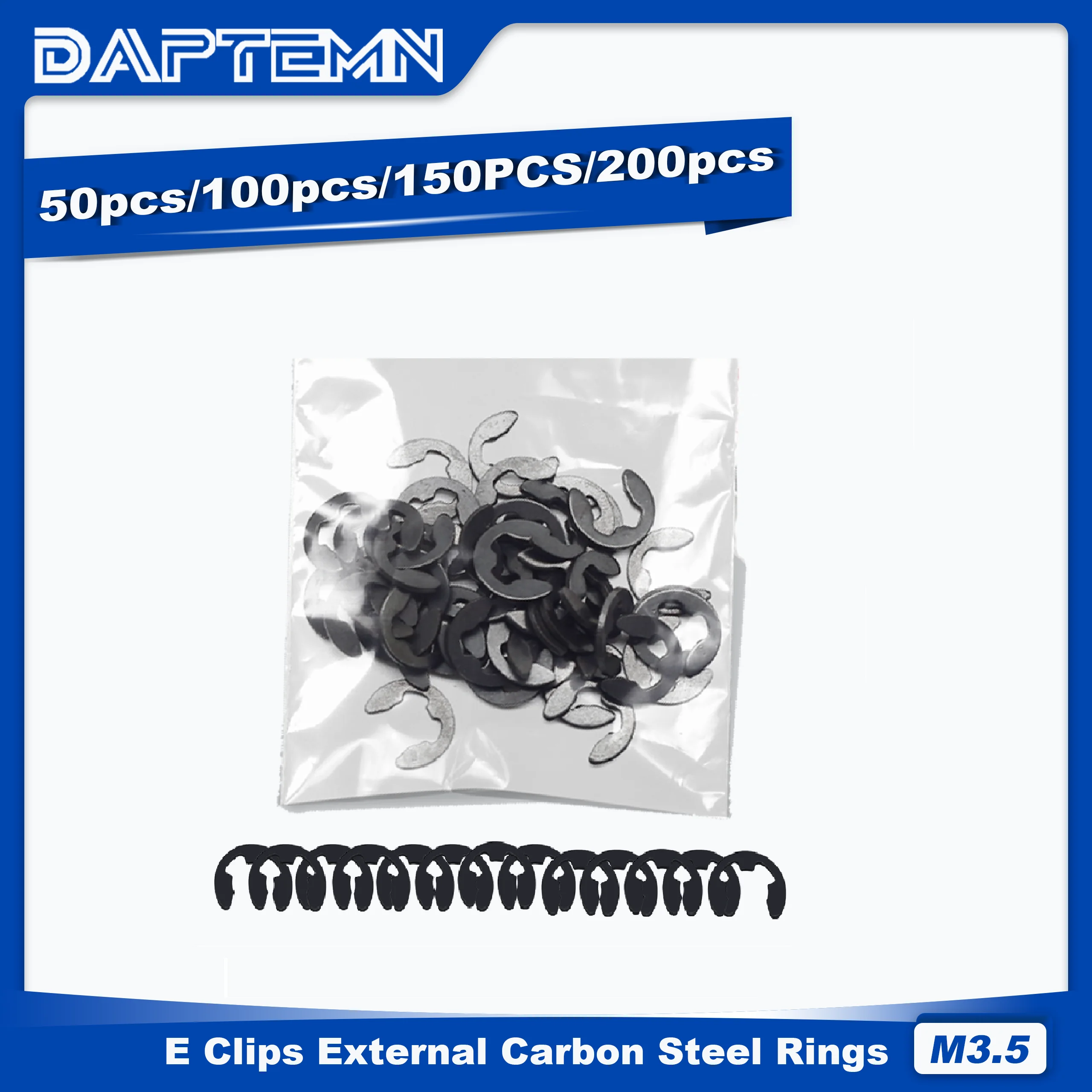 

M3.5 Small E Clip Circlip External Retaining Rings, E Clips External Carbon Steel Rings 50PCS 100PCS 150PCS 200PCS