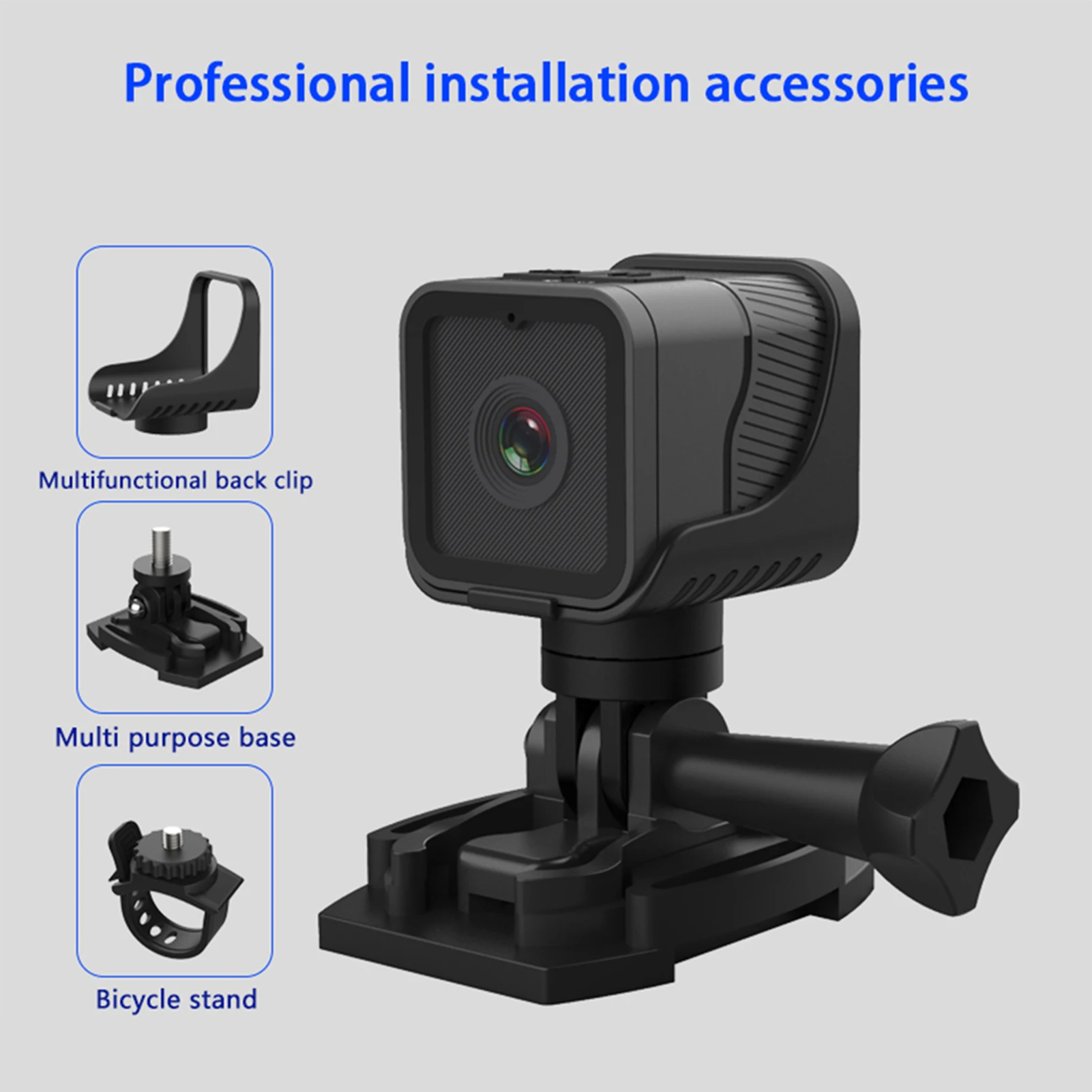 

1080P Cycling Camera Bicycle Camera Outdoor WiFi Sports Camera Waterproof Built-in Battery with Bicycle Stand for Outdoor Sports