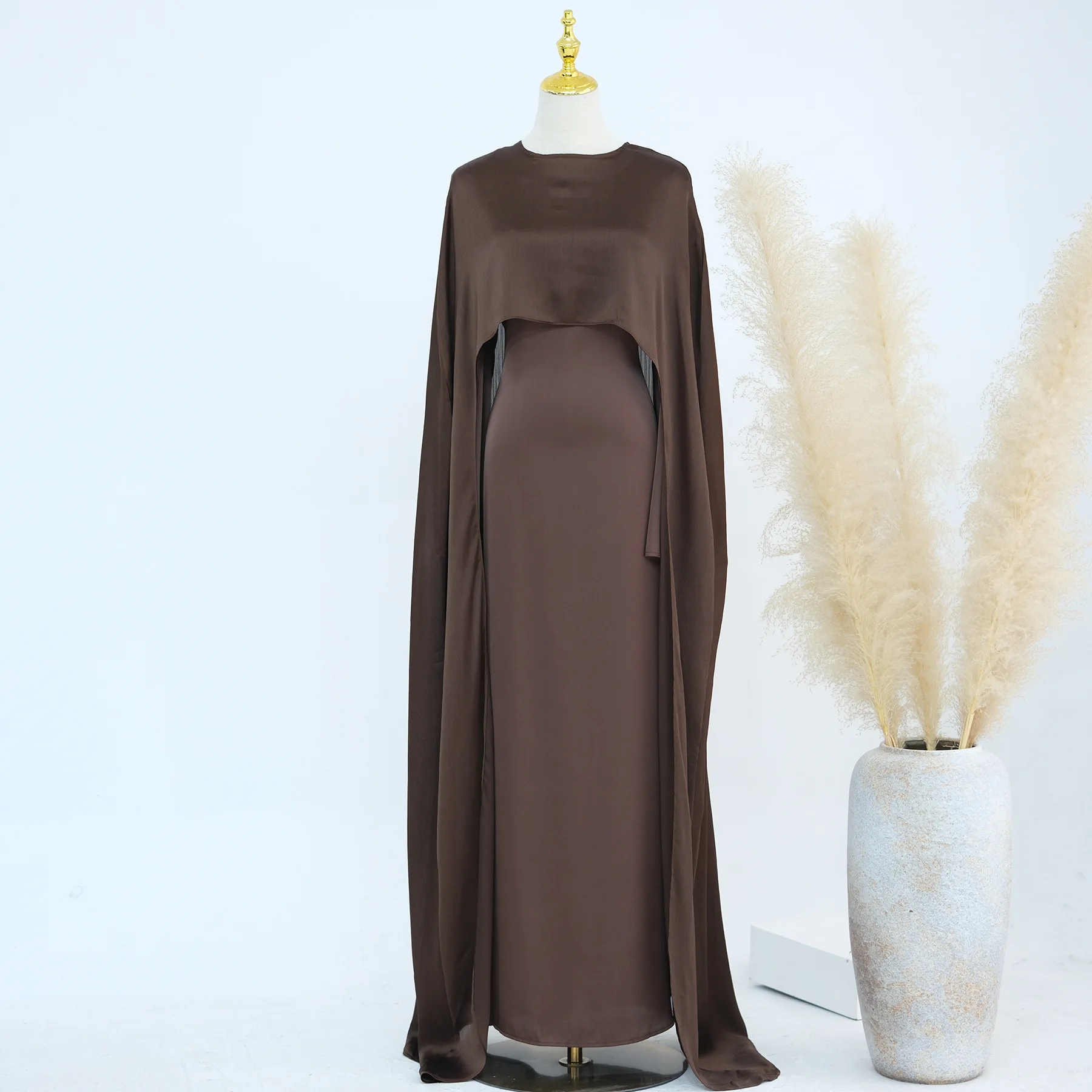 Loriya2025 Tiktok Slim Fitting Waist Cinching Elegant Long Robe Two-piece Set Lr860+lr920 Ramadan Dubai Luxury Islam Elegant