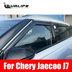 Car Window Visor For Chery Jaecoo J7 2024 2025 RAwning Trim Cover Exterior Strip Side Chrome Window Trim Accessories