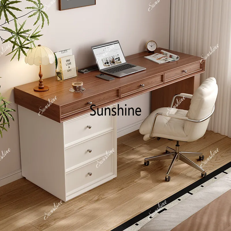 Medieval style solid wood desk home study bedroom office simple and modern