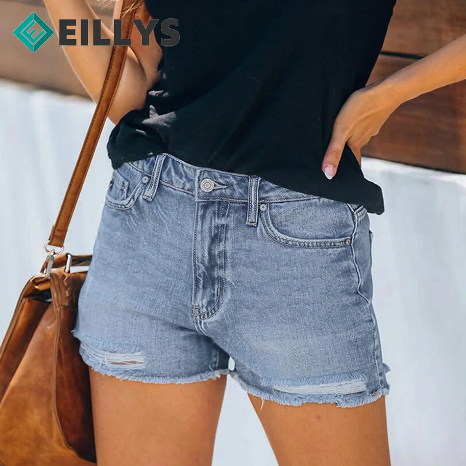 

Ladies Denim Shorts Ladies Vintage Hole Casual Pocket Short Jeans Women Fashion Ripped High Waisted Denim Shorts 2023 Summer
