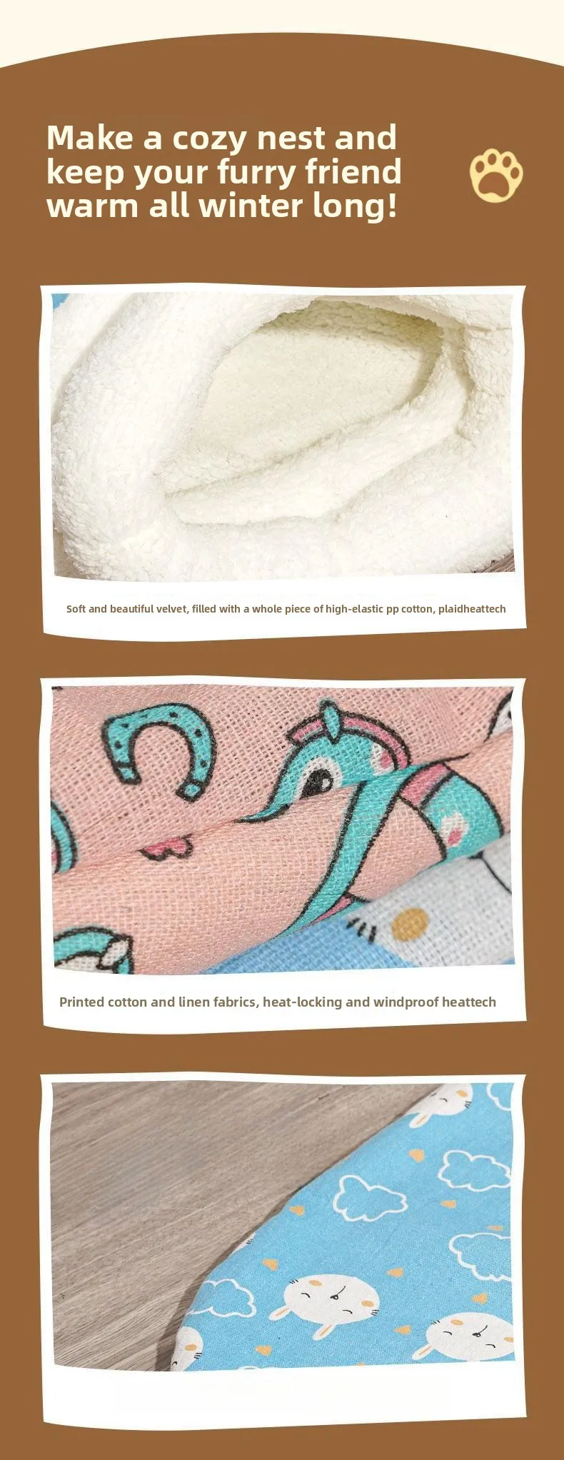 Katzen-Nest Winterwärme Halbgeschlossener Katzenschlafsack Tiefschlaf-Design für Katzen Bettwäsche Katzenmatte Haustier-Universal – Detail 10