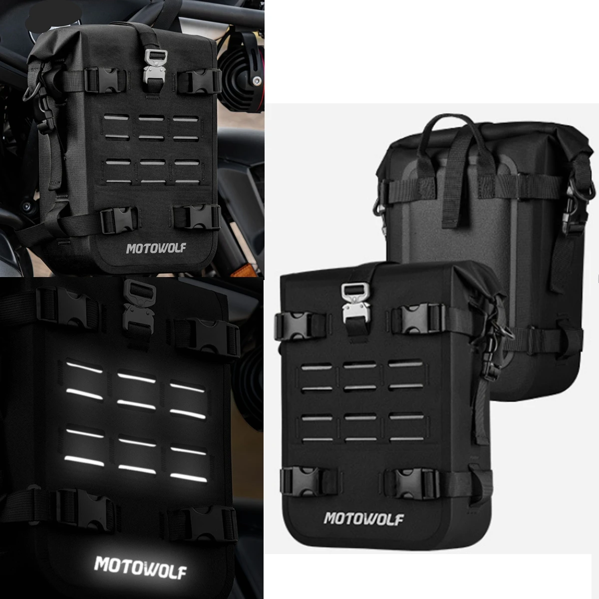 Motorcycle Bumper Bag Waterproof Frame Crash Bar Pack Outdoor Cycling Tool Placement Bag With Inner Support Board