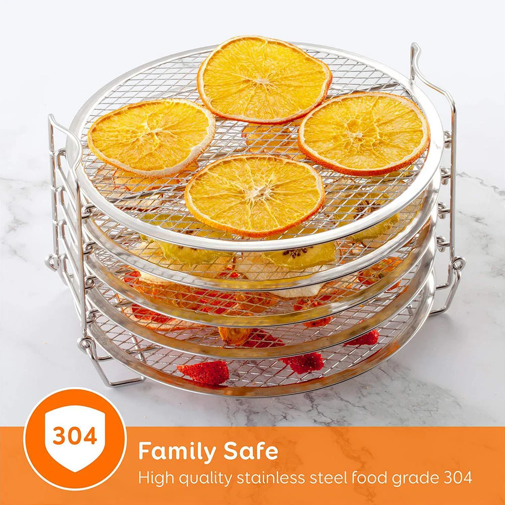 

5-Layer Stainless Steel Air Fryer Accessories Fruit Dehydrator Rack Barbecue Kitchen 304 Grill