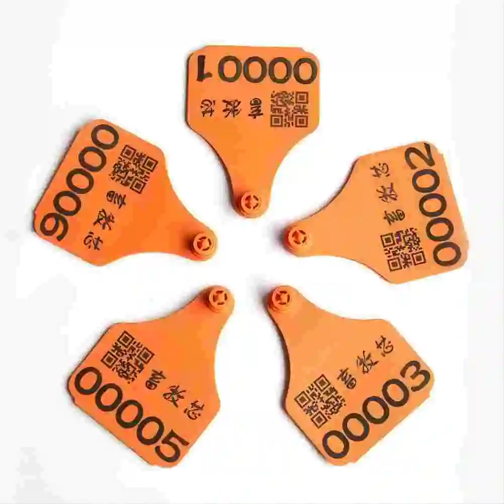 

E018 100 pcs Farm Animal Ear Tag,M4QT H3 Chip, UHF ISO18000-6 or EPC CLASS 1 GEN2 860-960 MHz passive RFID