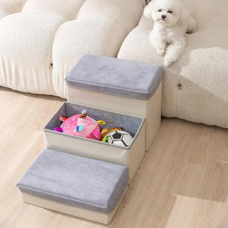 Pet Dog House Dog Stairs Pet 3 Steps Stairs For Small Dog Cat Pet Ramp Ladder Anti-slip Removable Dogs Bed Stairs Pet Supplies