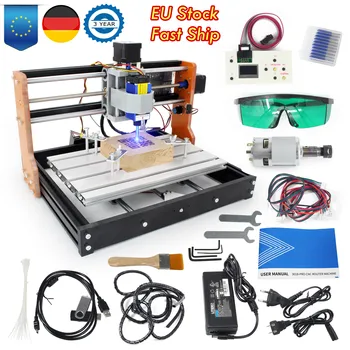 【EU】CNC 3018 PRO 7000 W Router-Fräsmaschine mit Lasergravurmodul, Endschalter, Not-Aus, Maschine für Holzschnitzerei