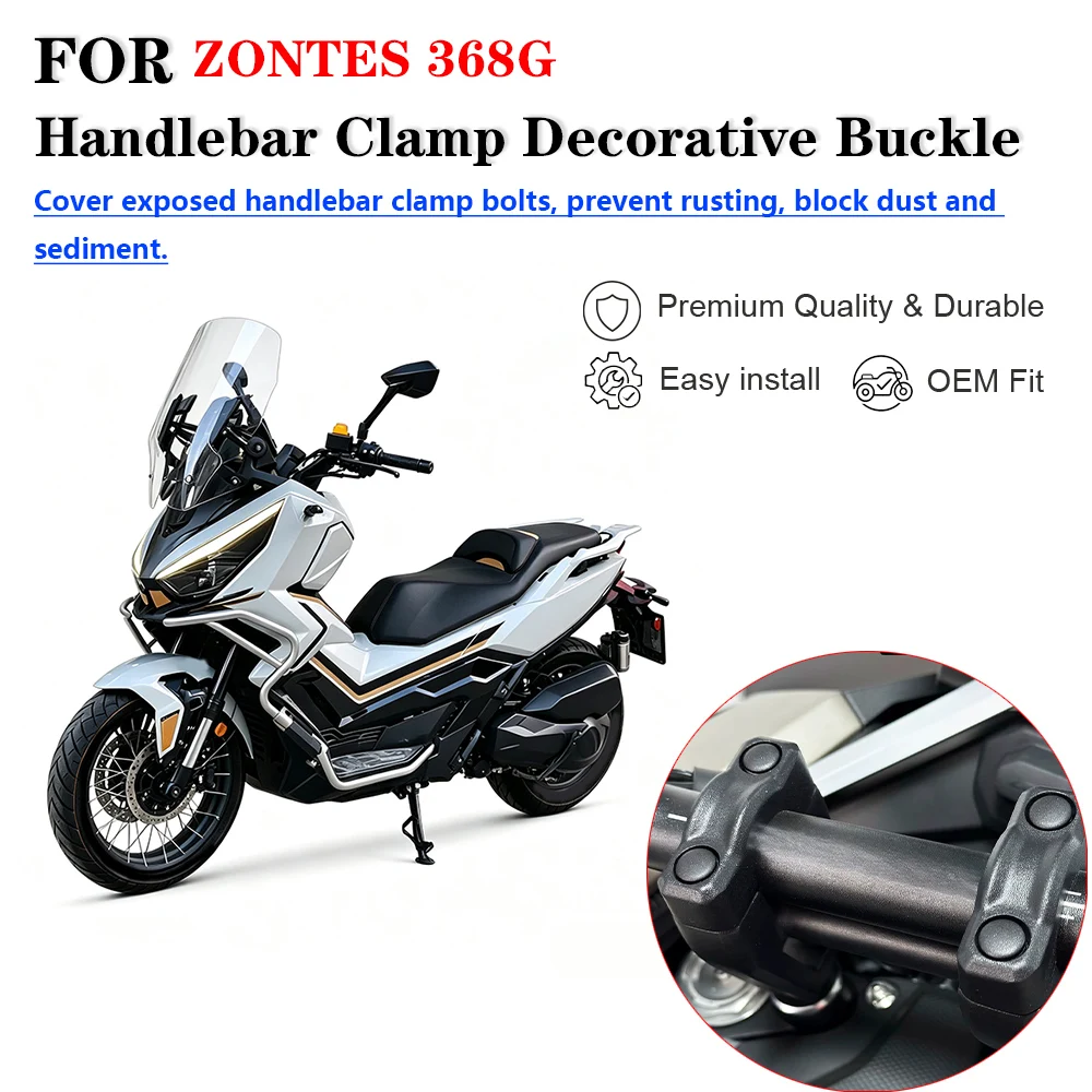 Motorcycle Handlebar Clamp Decorative Caps For ZONTES 368G ZT368T-G Scooter, M8 Bolt Decor Covers, Steering Handle Screw Ornamen