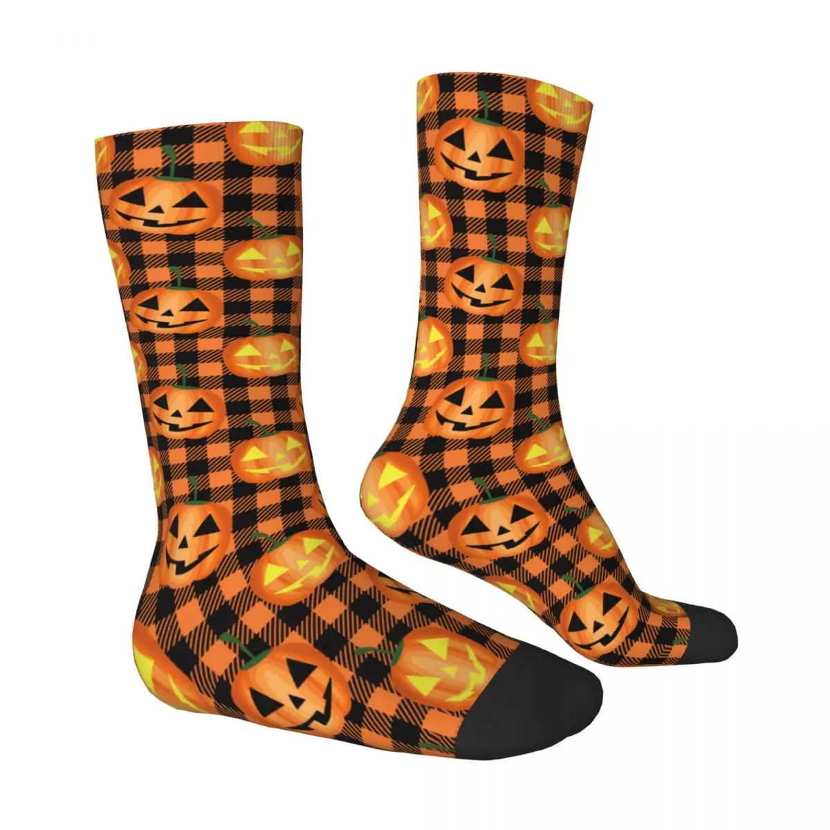 Pumpkin Halloween Trick or Treat Pumpkin Socks Male Mens Women Winter Stockings Hip Hop