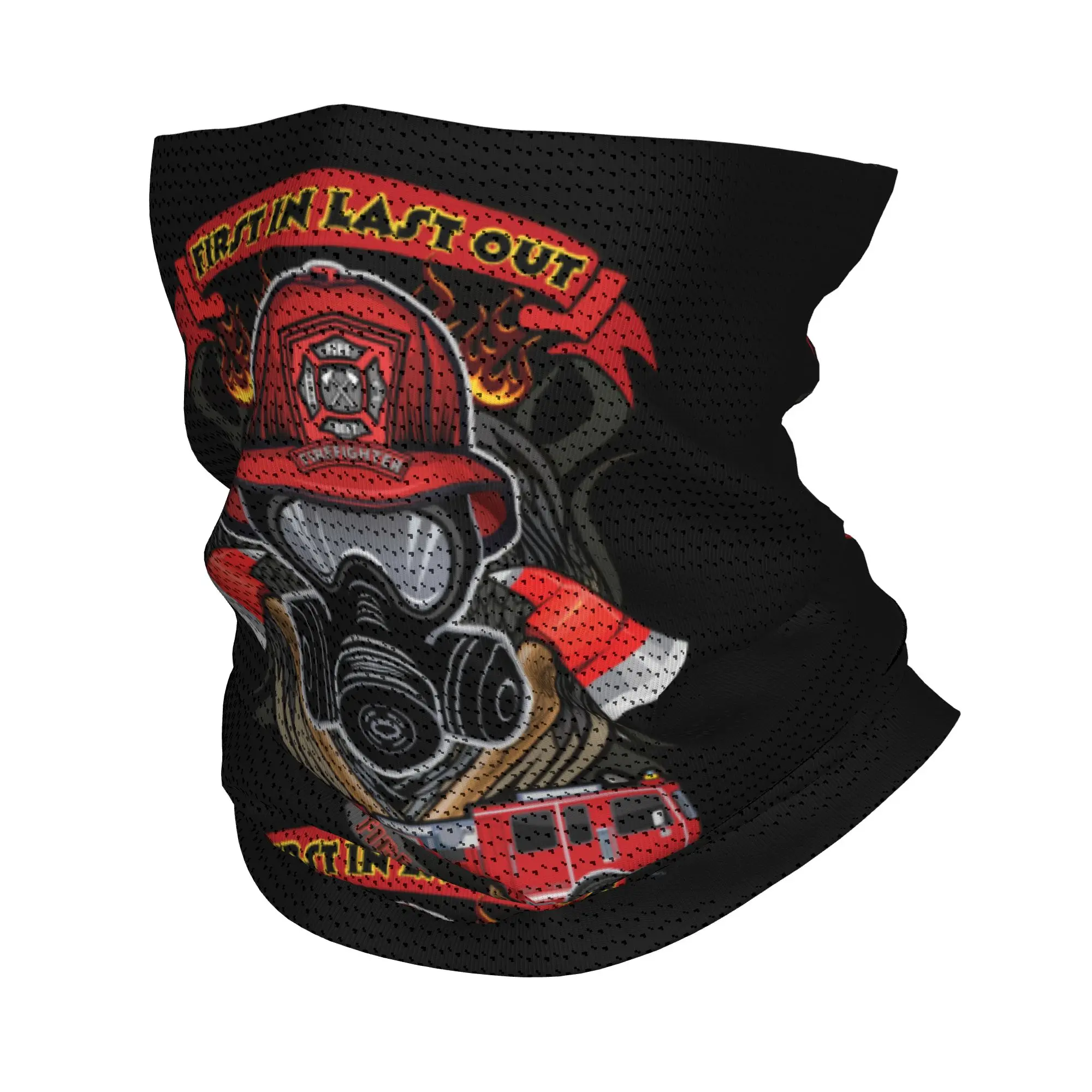 Custom Vintage Fire Rescue Fireman Skull Firefighter  Bandana Neck Gaiter Hiking Hunting Men Women Wrap Scarf  Headband Warmer