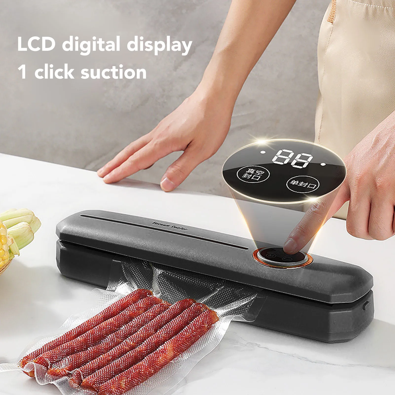 

Vacuum Sealer Packaging Machine Food Vacuum Sealer Automatic Dry Wet Vacuum Sealer Machine for Kitchen Food Vacuum Sealing