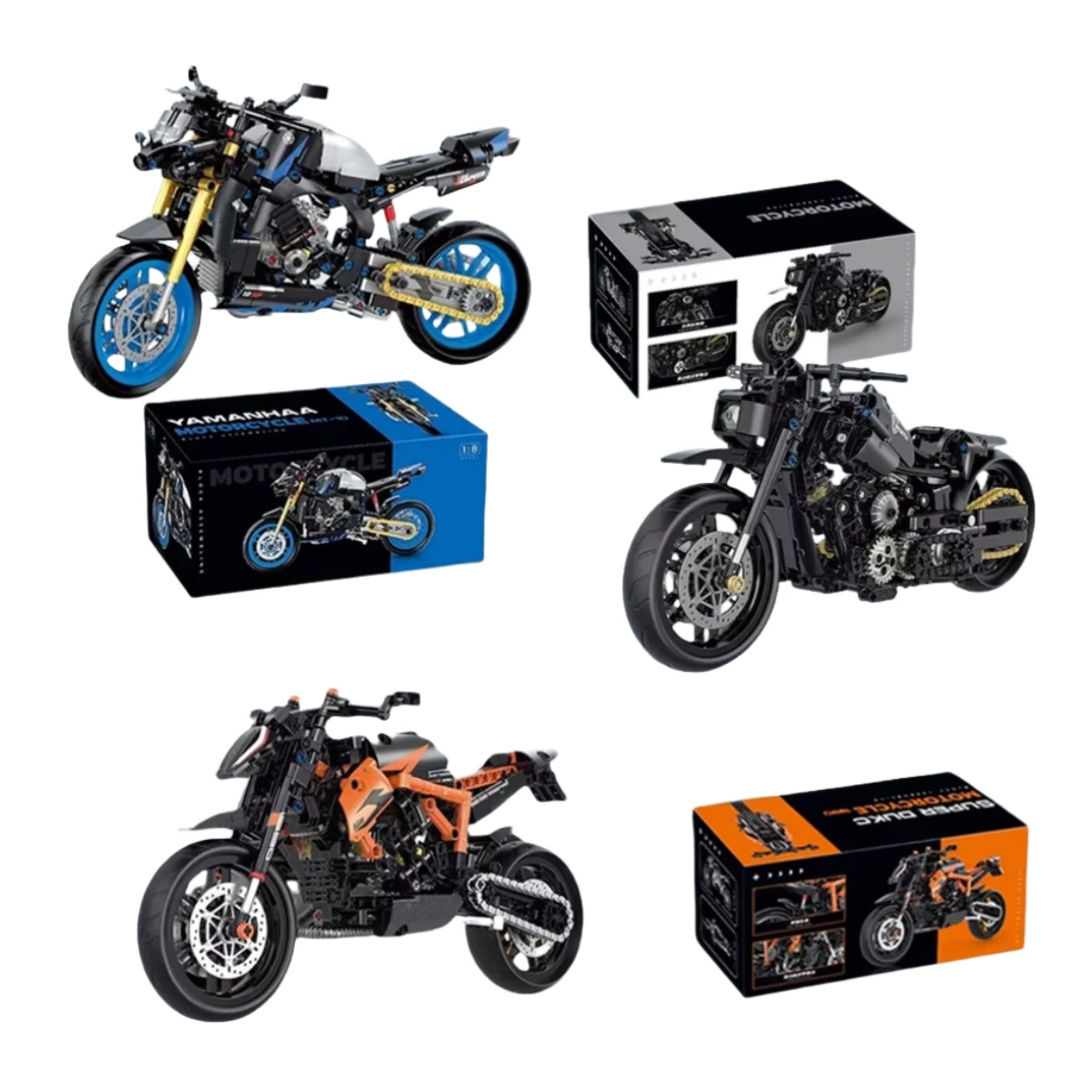 

Creative Technical MOC Construction Bricks Motorcycle Model Building Blocks Kit - Educational Assembly Toy Gift for Boys & Girls