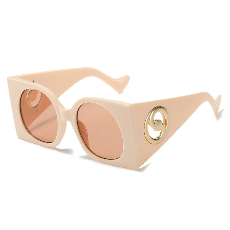 

Faionable Retro Large Frame round Square Jelly Color Women's Sunglasses Comfortable Personali Sun Glasses for All Face pes
