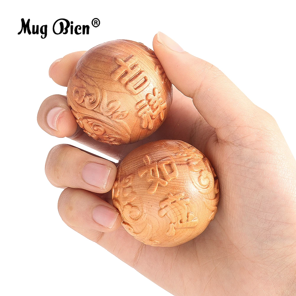 1PC Walnut Wooden Handball Finger Massage Fitness Ball Health Meditation Ball Exercise Stress Relief Relaxation Stretch Muscle