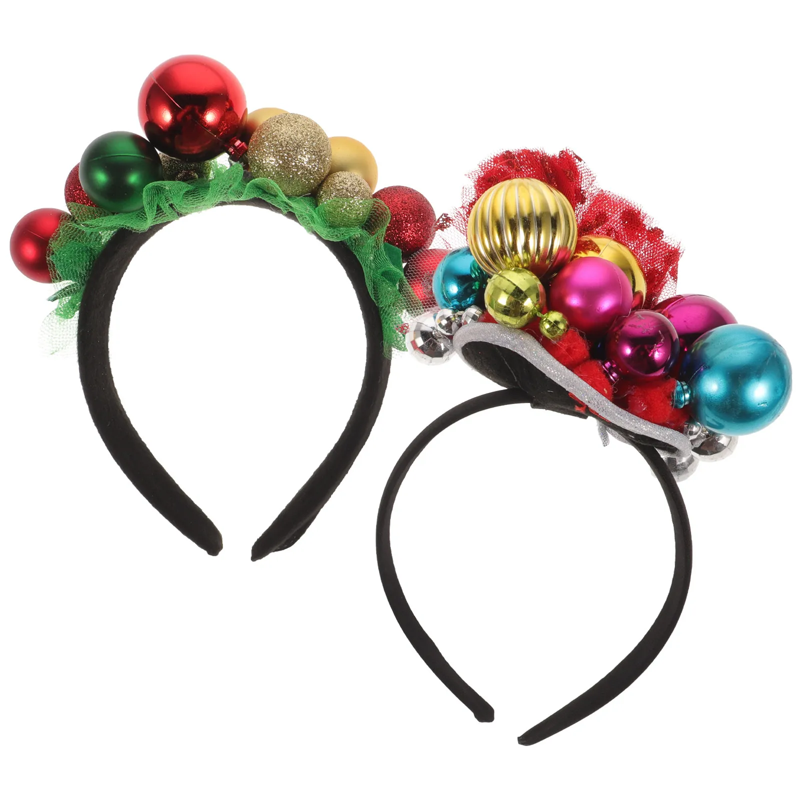

2Pcs Chic Lovely Christmas Hair Band Set Festive Decorative Head Hoops for Carnival Costume Party Xmas Celebration Hair