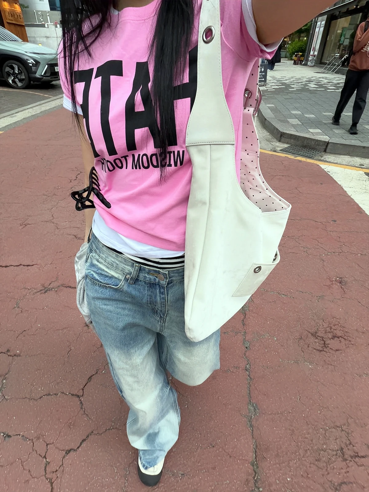 Sakura Cotton Polyester Women's T-shirt round Neck Short Sleeve Letter Print Casual Slim Fit Summer Top Fun Fashion Style