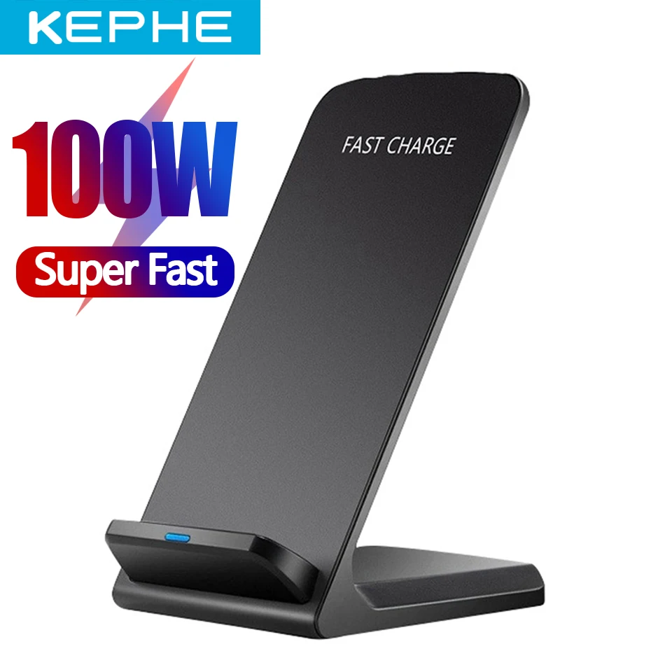 100W QI Wireless Charger Quick Charge 3.0 Fast Charging for iPhone 8 10 XR Samsung S10 S9 S8 2-Coils Stand 5V/2A & 9V/1.67A