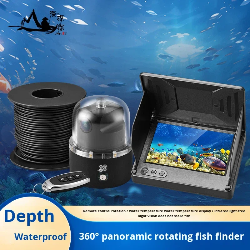 360-Degree Remote-Controlled Underwater LCD 10-18V DC Battery Water Temperature Depth Display  Fish Finder
