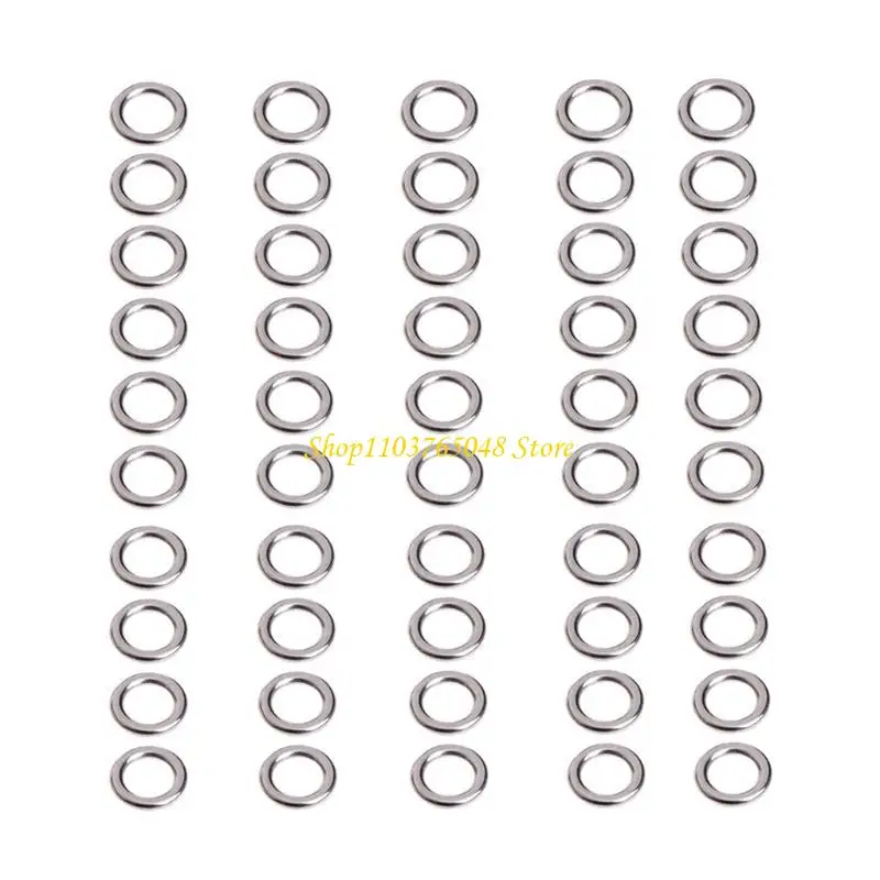 R53E 50Pcs Fishing Stainless Steel Split Ring Lure Tackle Connector New