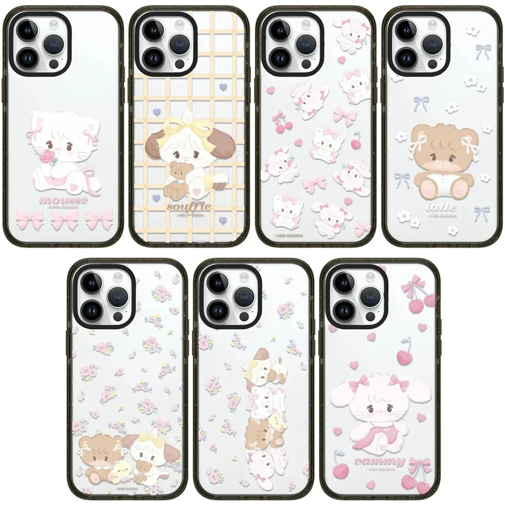 

Cute Cat Bear 2.0 Acrylic Black Border iPhone 12 13 14 15 16 Pro Max Case - Protective iPhone Case with MagSafe