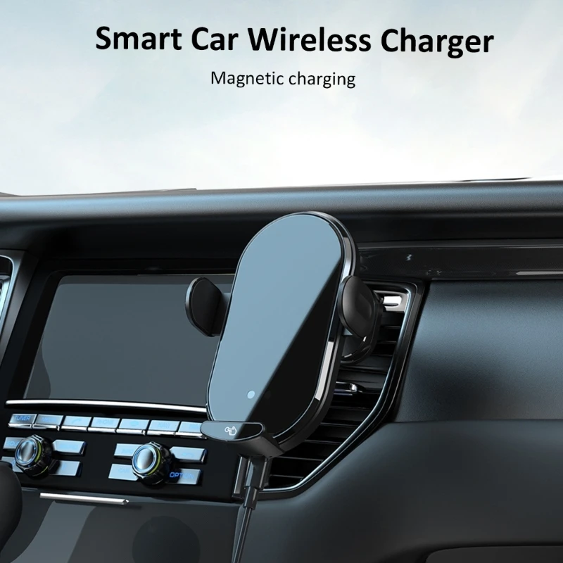 Adsorption Car Phone Charging Holder 360 Degree Rotating 15W Wireless Charging Mount Stand for 15 14 13