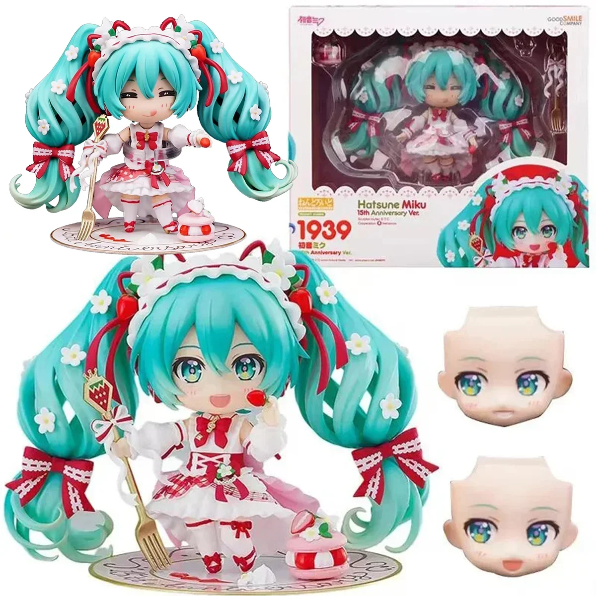 

#1939 #1940 Hatsune Miku Anime Figure 15th Anniversary Strawberry Miku Action Figure PVC Collection Model Doll Toys Gift