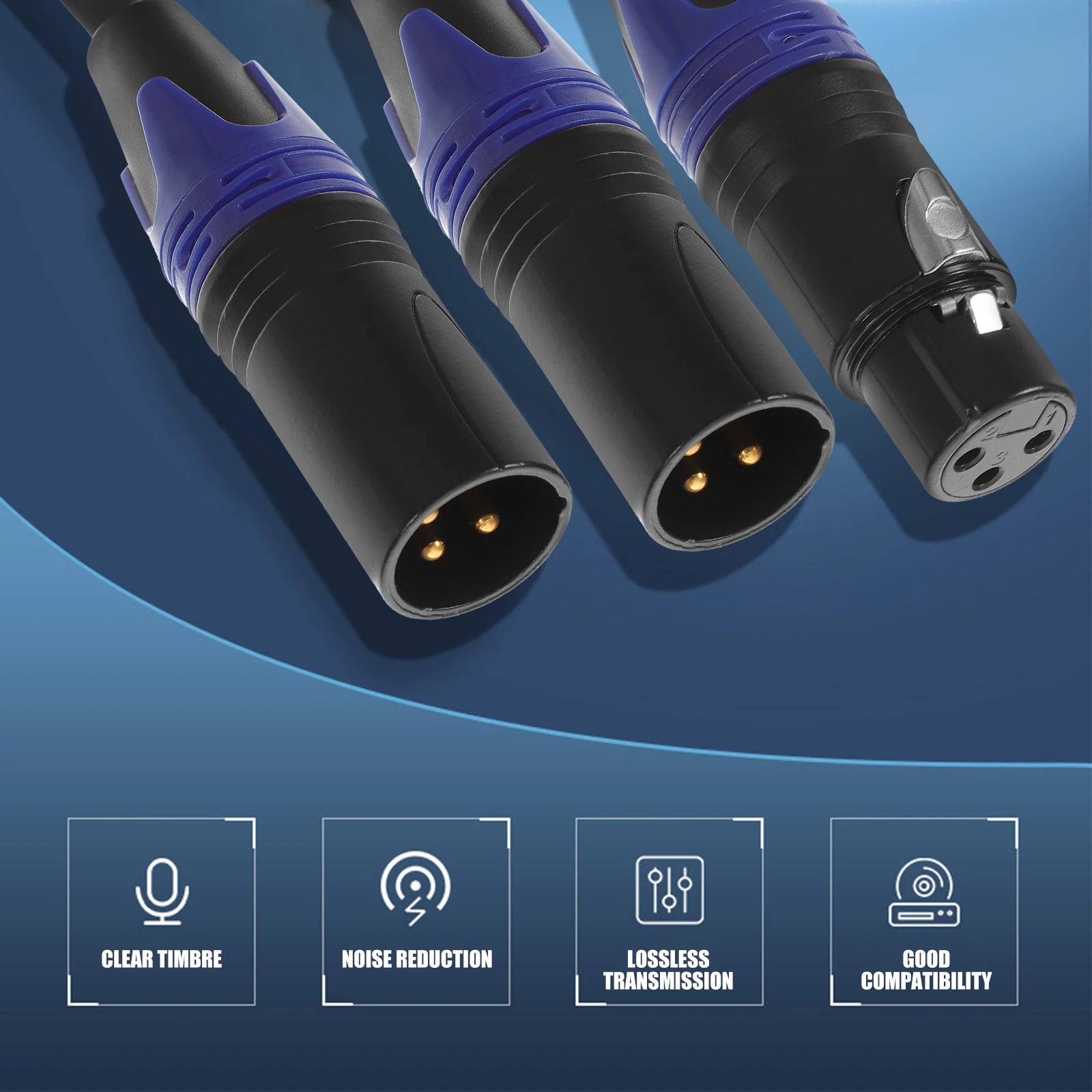 

XLR Audio Male 2 Female 3 Pin 3 Pin Cord Mic Wire Oxygen free Copper Shielded Recording Studio Mic Wire Splitter